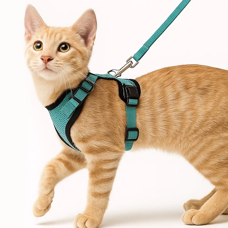 cat harness and leash set, cat vest harness, cat escape proof harness